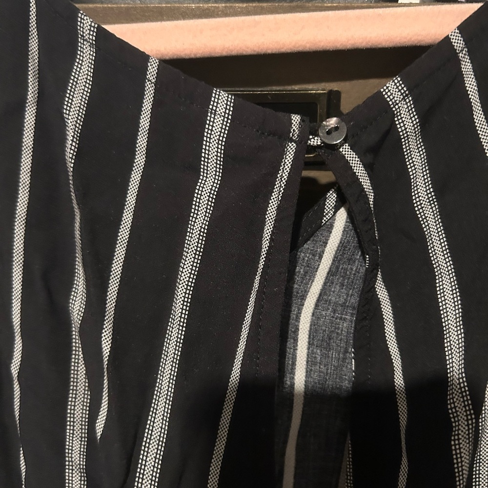 Old Navy Black and White Striped Romper